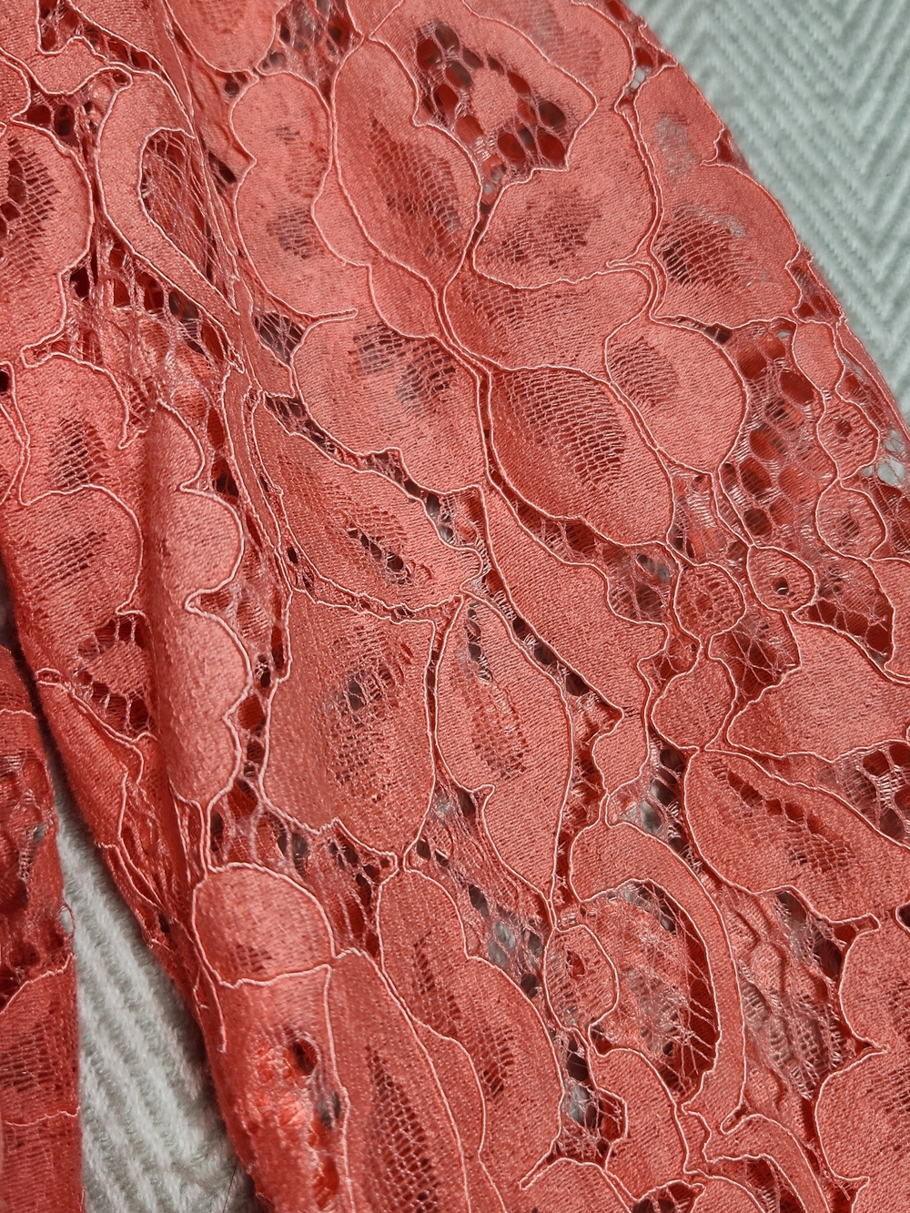 Lace Shorts Set Womens M Bell Sleeve Lace Top And Tank Under Coral - Picture 4 of 13